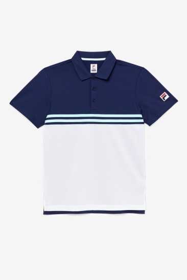 Fila Homme Legends Rally Polo 412 Navy / Blanche / Paradise Fila France RBQ-410326